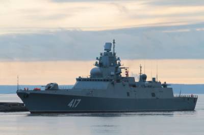 Фрегат «Адмирал флота Советского Союза Горшков» впервые вышел в море на заводские ходовые испытания